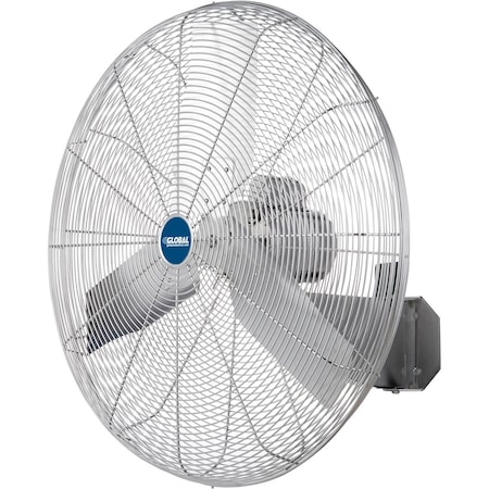 Global Industrial 30in Washdown Wall Mount Fan, 1 Speed, 9600 CFM, 1/3 HP, Single Phase 293019